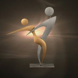 Σφυρήλατη μεταλλική μινιατούρα ζευγάρι (704)