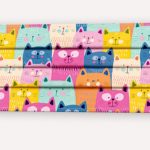 Μάσκα πολύχρωμες γάτες παιδική