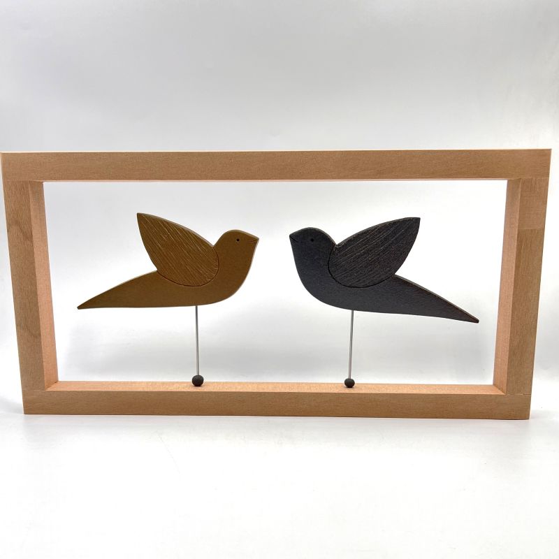 Χειροποίητο κεραμικό κάδρο πουλιά (0032)