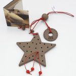 Χειροποίητο κρεμαστό κεραμικό γούρι αστέρι