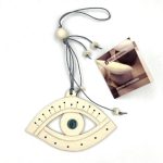 Χειροποίητο κρεμαστό κεραμικό γούρι μάτι (0043)