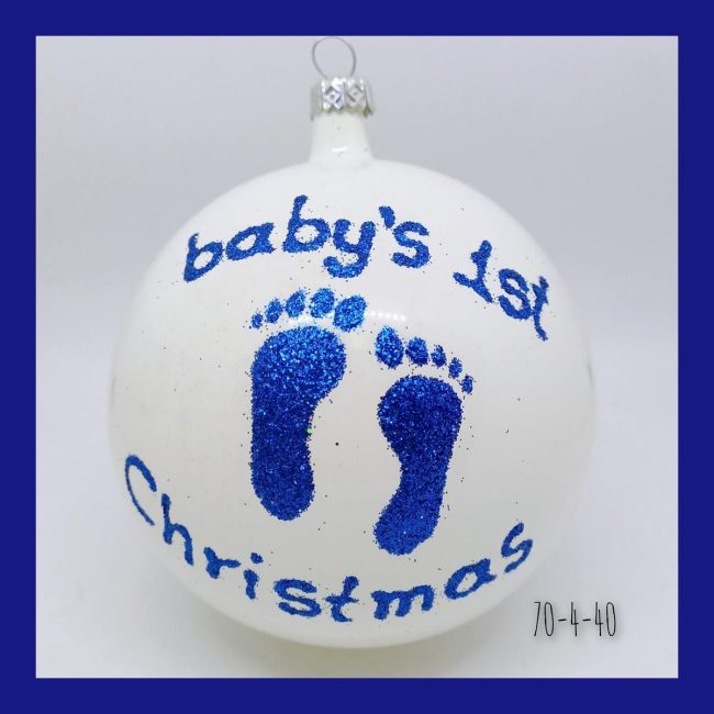 Χειροποίητη χριστουγεννιάτικη μπάλα "Baby's first Christmas" - Image 4