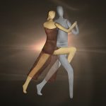 Σφυρήλατο μεταλλικό διακοσμητικό τοίχου ζευγάρι τανγκό (661)