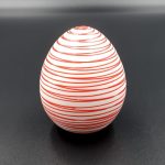 Χειροποίητο κεραμικό αυγό μικρό λευκό ρίγες