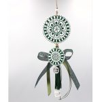 Χειροποίητο στολίδι-γούρι παπιέ μασέ πράσινο