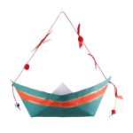 Χειροποίητο καραβάκι-γούρι παπιέ μασέ