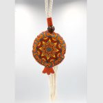 Γούρι ρόδι-μαξιλάρι καμβάς μεγάλο