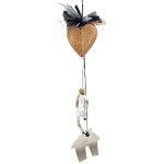 Γούρι σπίτι σε αλπακά και ξύλινη καρδιά Α321-21