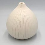 Χειροποίητο κεραμικό βάζο σύκο λευκό μεσαίο (0065)