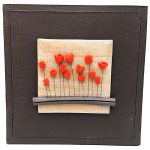 Χειροποίητο κεραμικό κάδρο λουλούδια κόκκινο (0003)