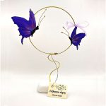 Στεφάνι μεσαίο με πεταλούδα λιλά