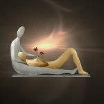 Σφυρήλατη μεταλλική φιγούρα ζευγάρι ξαπλωμένοι (716)