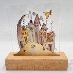 Φωτιστικό led με πλεξιγκλάς και ξύλο