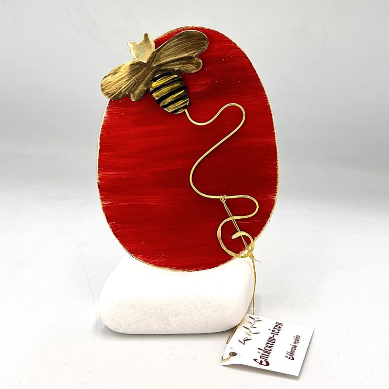 Αυγό κόκκινο με μελισσούλα μεγάλο