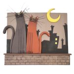 Κάδρο γάτες φεγγάρι