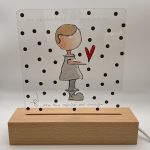 Φωτιστικό led με πλεξιγκλάς και ξύλο