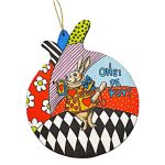 Ξύλινο κρεμαστό γούρι ρόδι "Alice in Wonderland"