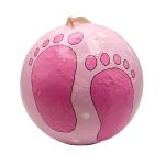 Χειροποίητη μπάλα "Πρώτα Χριστούγεννα" ροζ