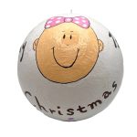 Χειροποίητη μπάλα "My first Christmas" ροζ