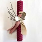 Λαμπάδα κηρήθρα χειροποίητη με πεταλούδα