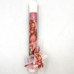 Λαμπάδα χειροποίητη κορίτσι λουλούδια