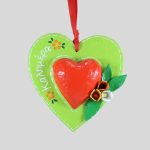 Χειροποίητη καρδιά "Καλημέρα" παπιέ μασέ