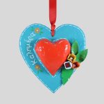 Χειροποίητη καρδιά "Καλημέρα" παπιέ μασέ