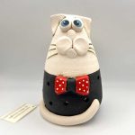Κεραμικός γάτος παπιόν φαναράκι