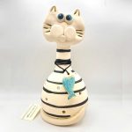 Κεραμική γάτα με ψαράκι φανάρι