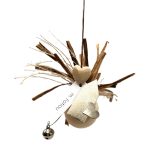 Γούρι σπίτι σε ξύλινη μπάλα και καμπανάκι (100623)