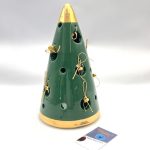 Χειροποίητο κεραμικό δέντρο-φανάρι πράσινο