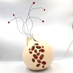 Κεραμικό φωτιστικό ρόδι μπεζ