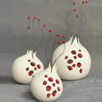 Κεραμικό ρόδι μεσαίο μπεζ