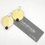 Σκουλαρίκια δίσκοι μπρούντζος-λάβα (100948)