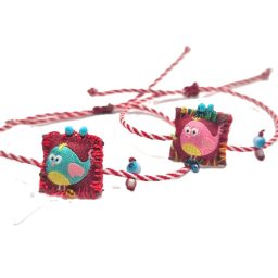 Υφασμάτινο βραχιόλι-μαρτάκι πουλάκι