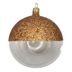 Γυάλινη χριστουγεννιάτικη μπάλα βελανίδι διάφανο-μπρονζέ