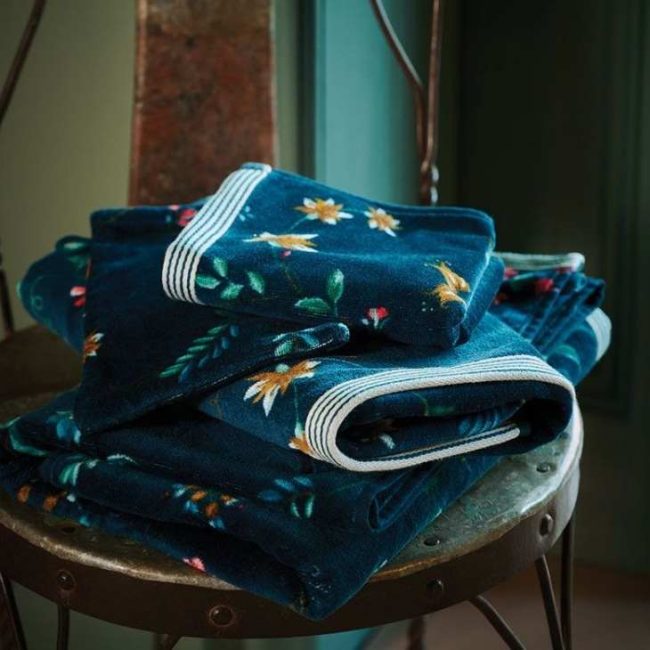 Πετσέτα σώματος Les Fleurs Dark Blue 70x140 - Image 2