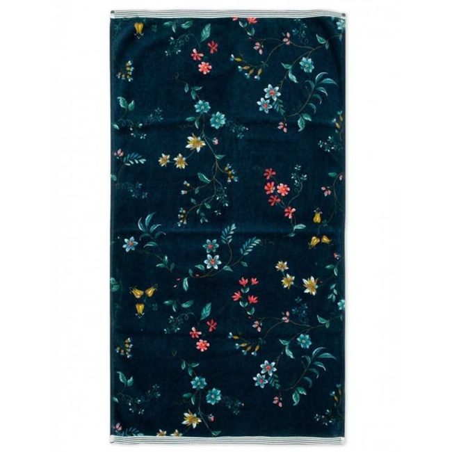 Πετσέτα προσώπου Les Fleurs Dark Blue 55x100