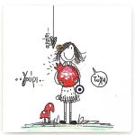 Χειροποίητο μαγνητάκι γούρι κορίτσι-ρόδι 0006