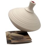 Χειροποίητη κεραμική σβούρα λευκή μικρή (0035)