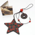 Χειροποίητο κρεμαστό κεραμικό γούρι αστέρι (0082)