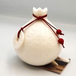 Χειροποίητο ρόδι πορσελάνη μεγάλο λευκό (0083)