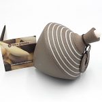 Χειροποίητη κεραμική σβούρα μακρόστενη γκρι (0101)