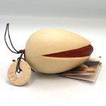 Χειροποίητο κεραμικό γούρι-φυστίκι καφέ (0109)