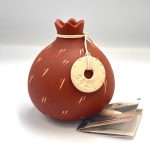 Χειροποίητο κεραμικό ρόδι μεγάλο καφέ (00112)