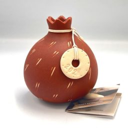 Χειροποίητο κεραμικό ρόδι μεγάλο καφέ (00112)