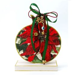 Χριστουγεννιάτικο ξύλινο ρόδι - γούρι