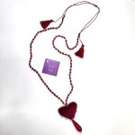 Χειροποίητο μενταγιόν καρδιά μπορντώ