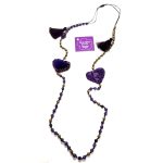 Χειροποίητο μενταγιόν καρδιές μωβ