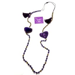 Χειροποίητο μενταγιόν καρδιές μωβ